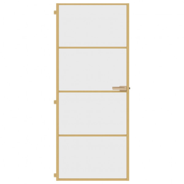 Porta interior 83x201.5 cm vidro temperado e alumínio dourado M 3
