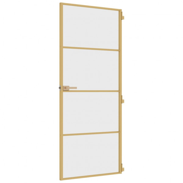 Puerta de interior dorada vidrio templado y aluminio 83x201.5cm M 5