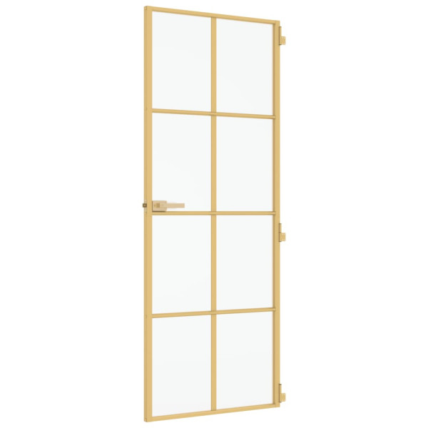 Puerta de interior dorada vidrio templado y aluminio 76x201.5cm M 5