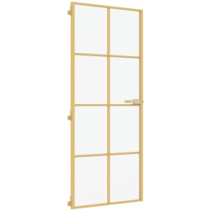 Puerta de interior dorada vidrio templado y aluminio 93x201.5cm H