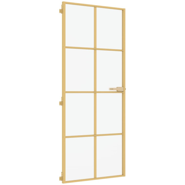 Puerta de interior dorada vidrio templado y aluminio 93x201.5cm M 2