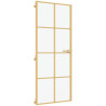 Puerta de interior dorada vidrio templado y aluminio 93x201.5cm 2