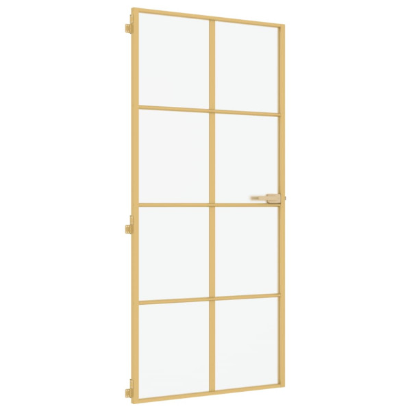 Puerta de interior dorada vidrio templado y aluminio 93x201.5cm M 3