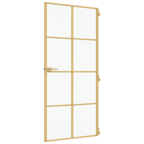 Puerta de interior dorada vidrio templado y aluminio 93x201.5cm M 5