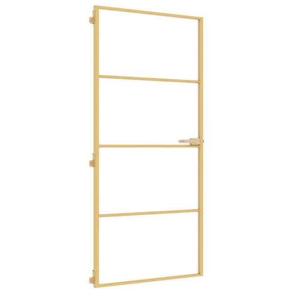 Puerta de interior dorada vidrio templado y aluminio 93x201.5cm M 2