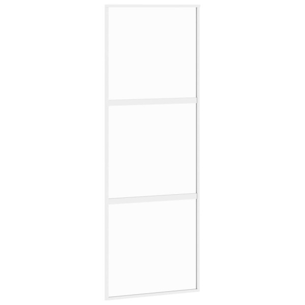 Puerta corredera vidrio templado y aluminio blanca 76x205 cm M 2