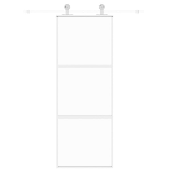 Puerta corredera vidrio templado y aluminio blanca 76x205 cm M 3
