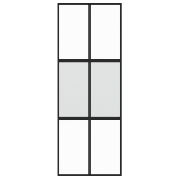 Puerta corredera vidrio templado y aluminio negra 76x205 cm M 4