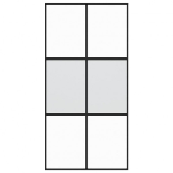 Puerta corredera vidrio templado y aluminio negra 102.5x205 cm M 4