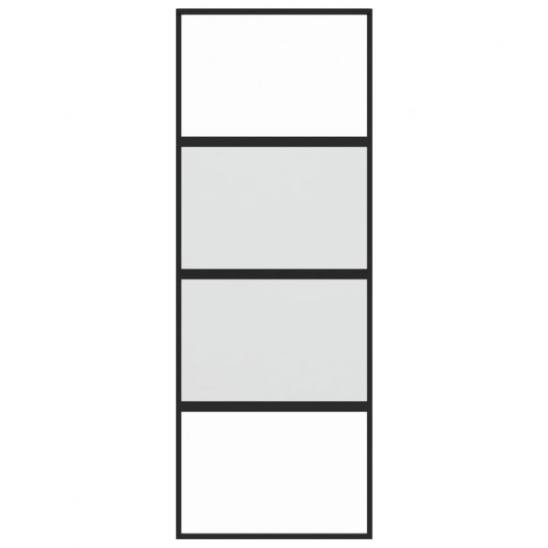 Puerta corredera vidrio templado y aluminio negra 76x205 cm M 4