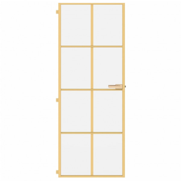 Puerta de interior dorada vidrio templado y aluminio 76x201.5cm M 3