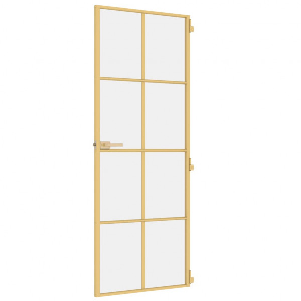 Puerta de interior dorada vidrio templado y aluminio 76x201.5cm M 5