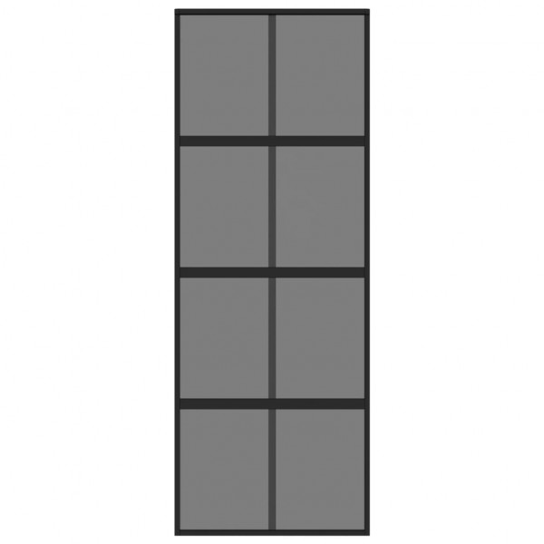 Porta deslizante 76x205 cm vidro temperado e alumínio preto M 4