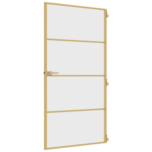 Puerta interior dorada vidrio templado aluminio 102.5x201.5 cm M 5