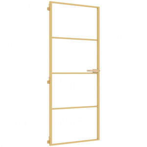 Puerta de interior dorada vidrio templado y aluminio 83x201.5cm H