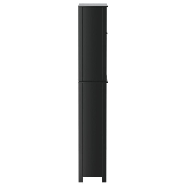 Mueble para lavadora BERG madera maciza negro 76x27x164.5 cm M 5