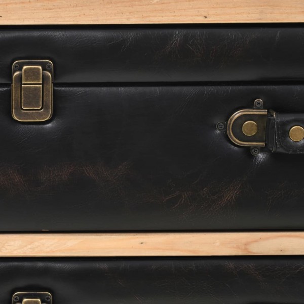 Armário com gavetas madeira de abeto maciça 80x36x75 cm M 3