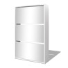 Mueble zapatero 3 niveles y espejo blanco 63x17x102.5 cm 2