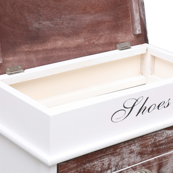 Mueble zapatero de madera de Paulownia marrón 50x28x98 cm M 5