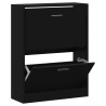 Mueble zapatero madera contrachapada negro 63x24x81 cm 2