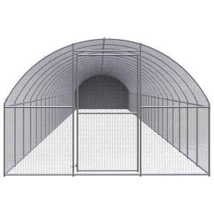 Gallinero de exterior de acero galvanizado 3x24x2 m H
