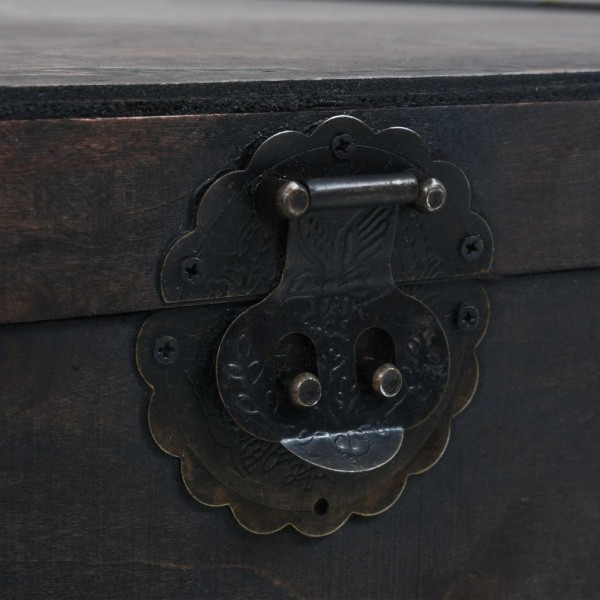 Mesita de centro de madera maciza estilo vintage 120x55x35 cm M 2