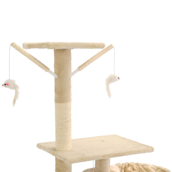 Rascador para gatos poste rascador de sisal 230-250 cm beige M 5