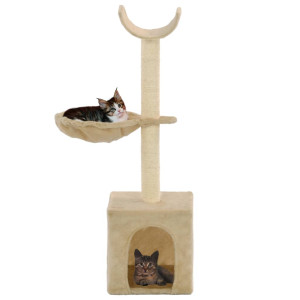Árvore para gatos c/ postes arranhadores sisal 105 cm bege H