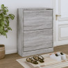 Mueble zapatero madera contrachapada gris Sonoma 63x24x81 cm 1