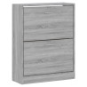 Mueble zapatero madera contrachapada gris Sonoma 63x24x81 cm 3