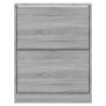 Mueble zapatero madera contrachapada gris Sonoma 63x24x81 cm 4