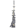 Árvore para gatos c/ postes arranhadores sisal 230-250 cm cinza 4