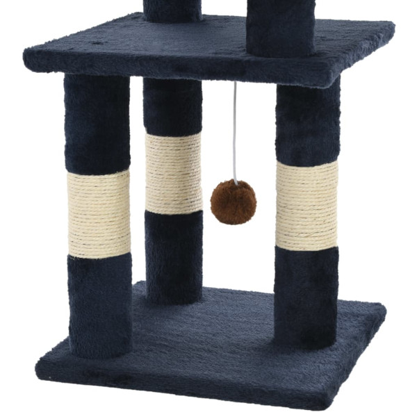 Rascador para gatos con poste de sisal 65 cm azul M 5