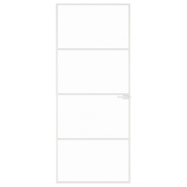 Puerta de interior vidrio templado y aluminio blanco 83x201.5cm M 3