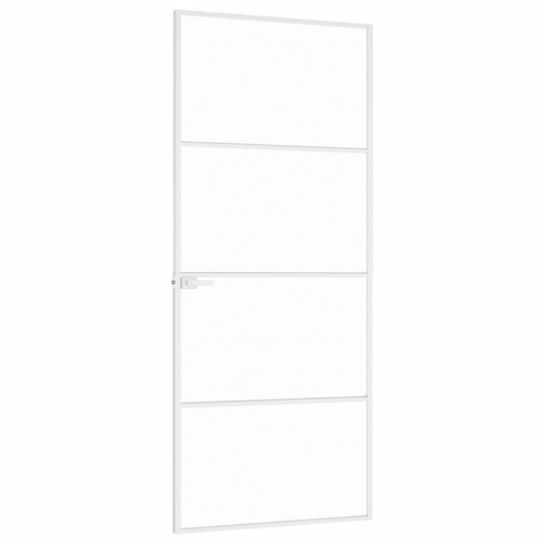 Puerta de interior vidrio templado y aluminio blanco 83x201.5cm M 4