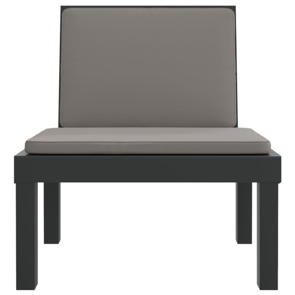 Espreguiçadeira com almofadões PP antracite M 5