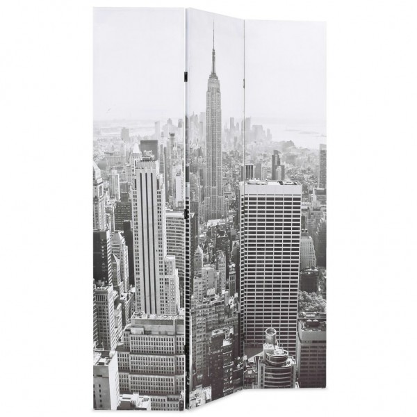Biombo divisor plegable 120x170 cm Nueva York blanco y negro M 3
