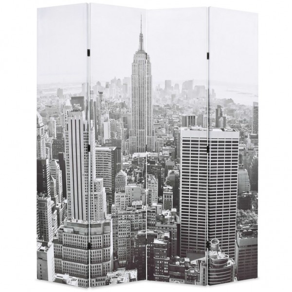 Biombo divisor plegable 160x170 cm Nueva York blanco y negro D