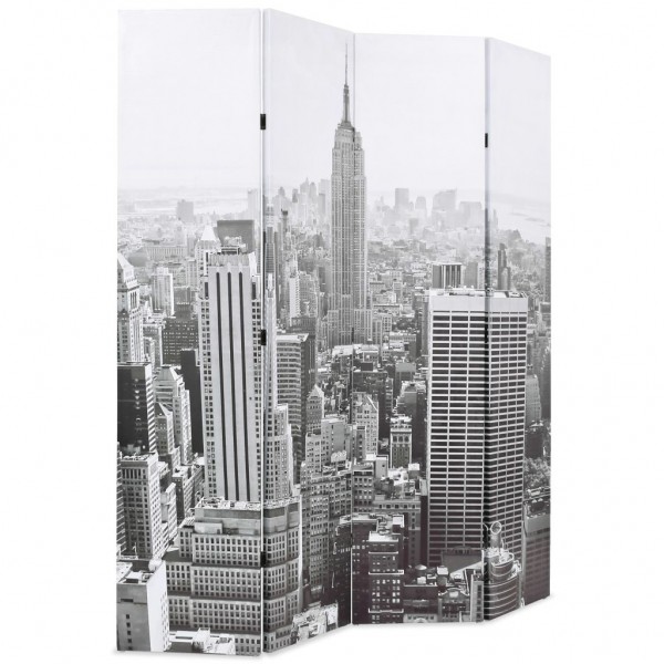 Biombo divisor plegable 160x170 cm Nueva York blanco y negro M 2