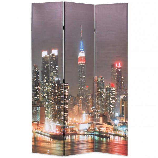Biombo divisor plegable 120x170 cm Nueva York de noche D