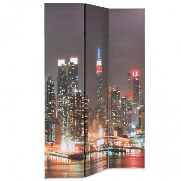 Biombo divisor plegable 120x170 cm Nueva York de noche M 3