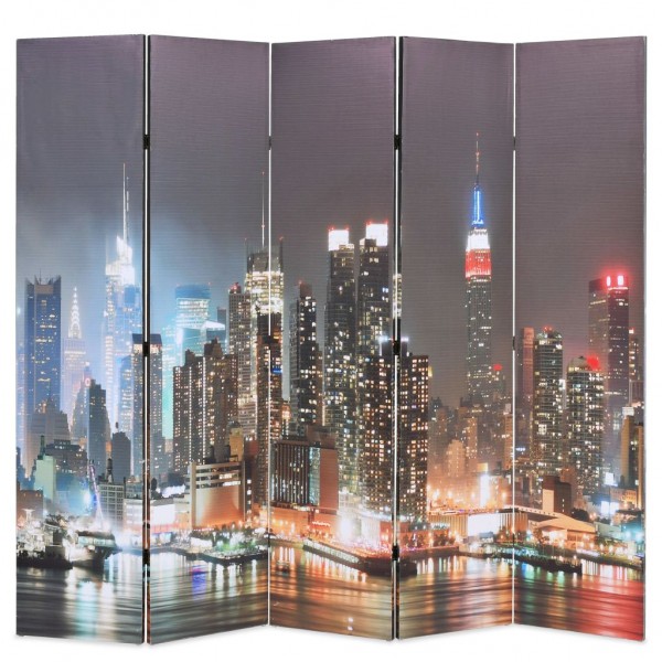 Biombo divisor plegable 200x170 cm Nueva York de noche D