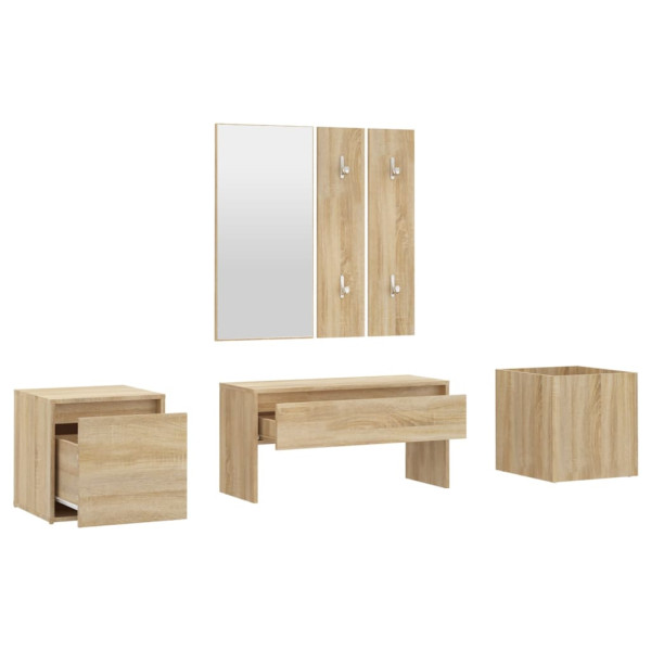 Juego de muebles de recibidor madera contrachapada roble Sonoma M 5