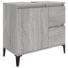 Set de muebles de baño 3 pzas madera contrachapada gris sonoma 5