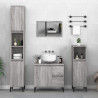 Armario de baño madera contrachapada gris Sonoma 30x30x190 cm 1