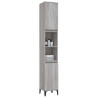 Armario de baño madera contrachapada gris Sonoma 30x30x190 cm 5