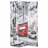 Biombo divisor plegable 120x170 cm bus Londres blanco y negro 1