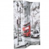 Biombo divisor plegable 120x170 cm bus Londres blanco y negro 3
