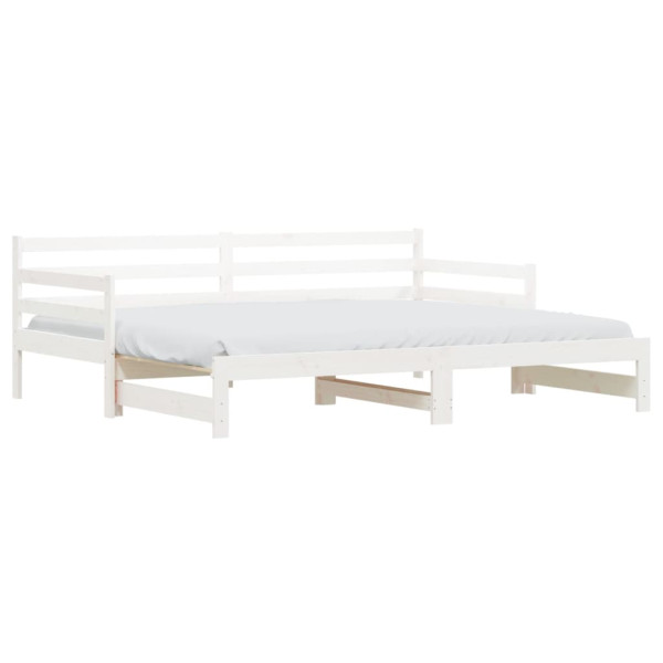 Sofá-cama com gavetão 90x190 cm madeira de pinho maciça branco M 2
