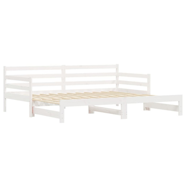 Sofá-cama com gavetão 90x190 cm madeira de pinho maciça branco M 3